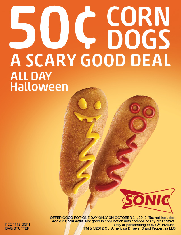 Sonic Offers 50 Cent Corn Dogs On Halloween!